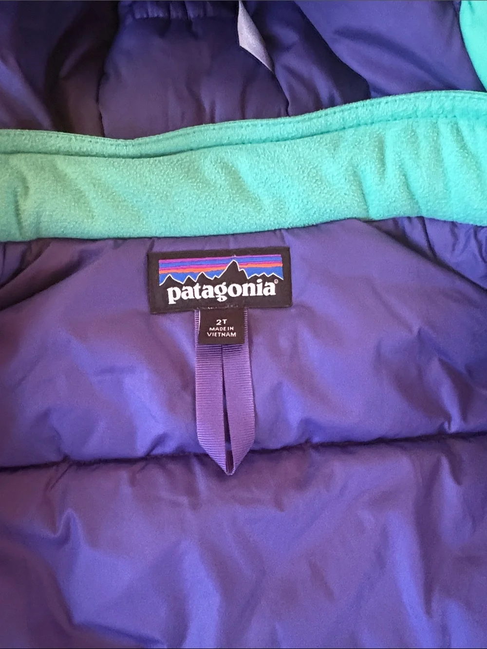 Patagonia Kids Teal & Hot Pink 2t jacket Like new